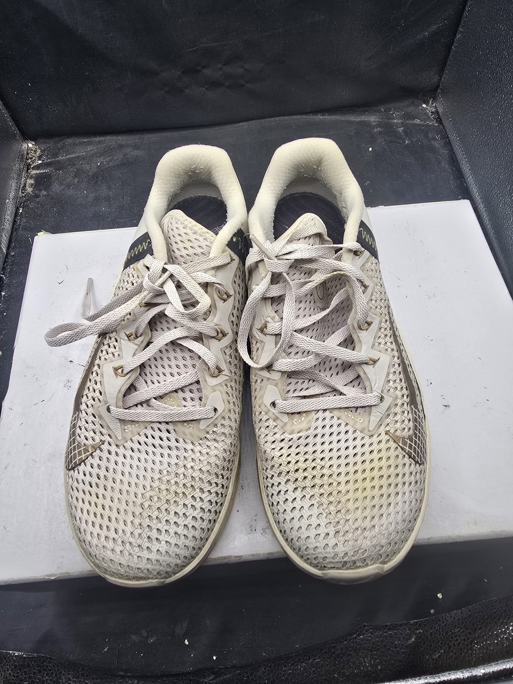 Nike Off-White/Tan Athletic Sneakers with Black Insole
